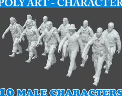 Low poly Character Pack 01 - Army Man Low-poly  3D model