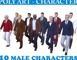 Low poly Character Pack 01 - Casual Males Low-poly  3D model