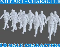 Low poly Character Pack 02 - Army Man Low-poly  3D model
