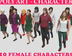 Low poly Character Pack 02 - Casual Females Low-poly  3D model