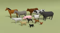 Low Poly Domestic Animals Collection 