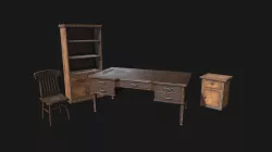 Low Poly  Table  Chair Cupboard Stand props Low-poly  3D model