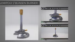Lowpoly BUNSEN BURNER  Game Ready perfect for VR AR and Mobile Low-poly  3D model