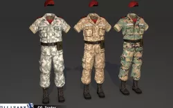 lowpoly medici military male uniform Collection Pack 3d model Low-poly  3D model