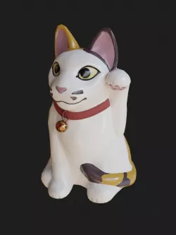 Maneki Neko The Lucky Cat Low-poly  3D model