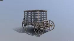 Medieval Prison Cart Prop Low-poly  3D model
