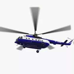 Mi-8AMT Russian Police Animated Low-poly  3D model