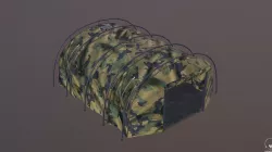 Military tent desert camo great for base - Low poly Low-poly  3D model