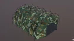 Military tent summer camo great for base - Low poly Low-poly  3D model