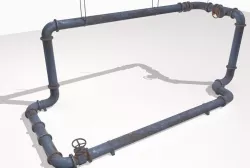 Modular rusty pipes pack 1 Low-poly  3D model