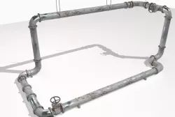 Modular rusty pipes pack 2 Low-poly  3D model