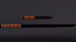 pbr low poly sword and knife 3d models Low-poly  3D model