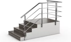 Railings stainless steel stair railing 3D model
