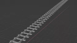 Railway with curve 3D model