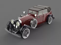 Rolls Royce Phantom II Red and Black Color 3D model