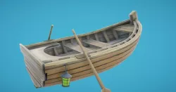 Rowing Boat Hand-Painted Low-poly  3D model