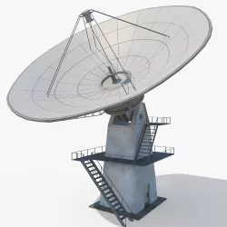 Satellite Dish - Antenna Low-poly  3D model