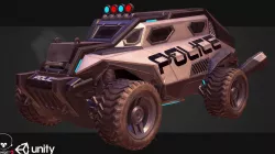 Sci-FI Armored Police Car PBR Low-poly  3D model