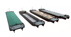 set of barges  85x16 Black Grey Low-poly  3D model
