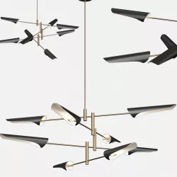 Sharp Metal Tubes  Modern Decorative Pendant Light 3D model