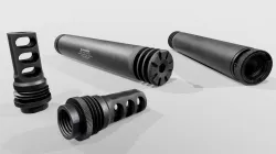 SilencerCo Harvester 338 Suppressor and ASR Muzzle Brake Low-poly  3D model