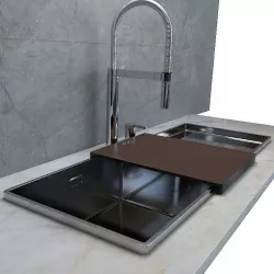 Sink Blanco Attika XL60 and 60-t and Faucet Blanco Culina-s Duo 3D model
