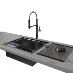 Sink Franke CEX 210 and faucet Franke Pescara 360 3D model