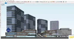Sketchup 161 - Complex Building residential and Commercial 3D model