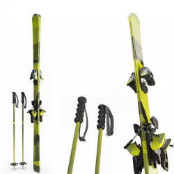 Skis and Sticks 3D model