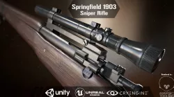 Springfield 1903 Sniper rifle Low-poly  3D model