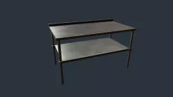 Stainless Steel Counter Top - Food Prep Table Low-poly  3D model