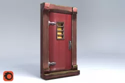 Stylized door Low-poly  3D model