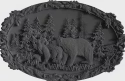 Two bear 3d stl models for artcam and aspire 3D model