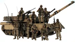 Usmc Tank Pose VR AR Ready For Game Low-poly  3D model