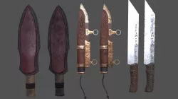 Viking Knife Kit Low-poly  3D model