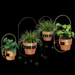 Wall planters oval 3D model