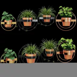 Wall planters round 3D model