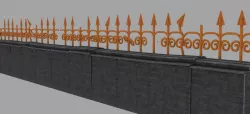 wall with bars or fence 3D model