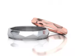 Wedding Set Hammered bands 3d models 3D Model Collection
