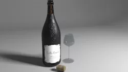 Wine Glass and Bottle Low-poly  3D model