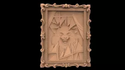 Wolf framed 3d stl models for artcam and aspire 3D model