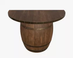Wooden barrel console table 3D model