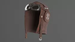 WWII Aviator goggles and hat 3D model