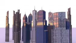 15 Building Skyscraper Low Poly Pack With textures Low-poly  3D model