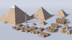 ancient egyptian pharaohs buildings  Low-poly  3D model