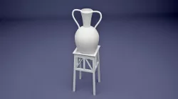 ancient Egyptian Water pot with stand Low-poly  3D model