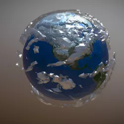 Animated Low Polygon Art Planet Earth Low-poly  3D model