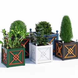 Asian planters 3D model