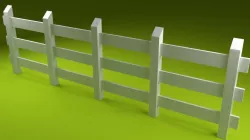 Barn Fence Low-poly  3D model