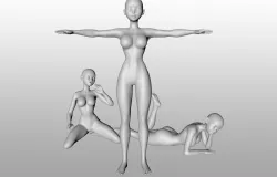 Base Stylized Woman Figure - Rigged 3D model